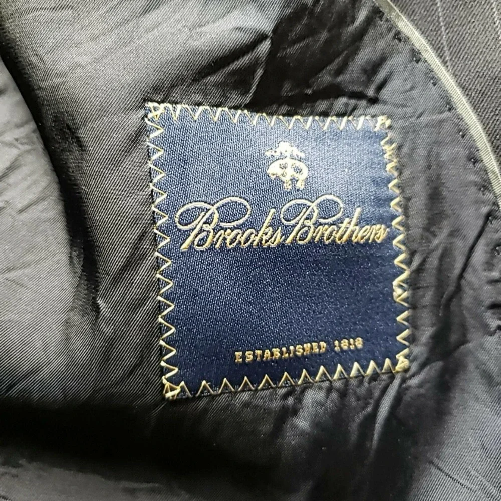 Brooks Brothers Suit Jacket Mens XL Gray Pinstripe 2 Button Notch Lapel Dress